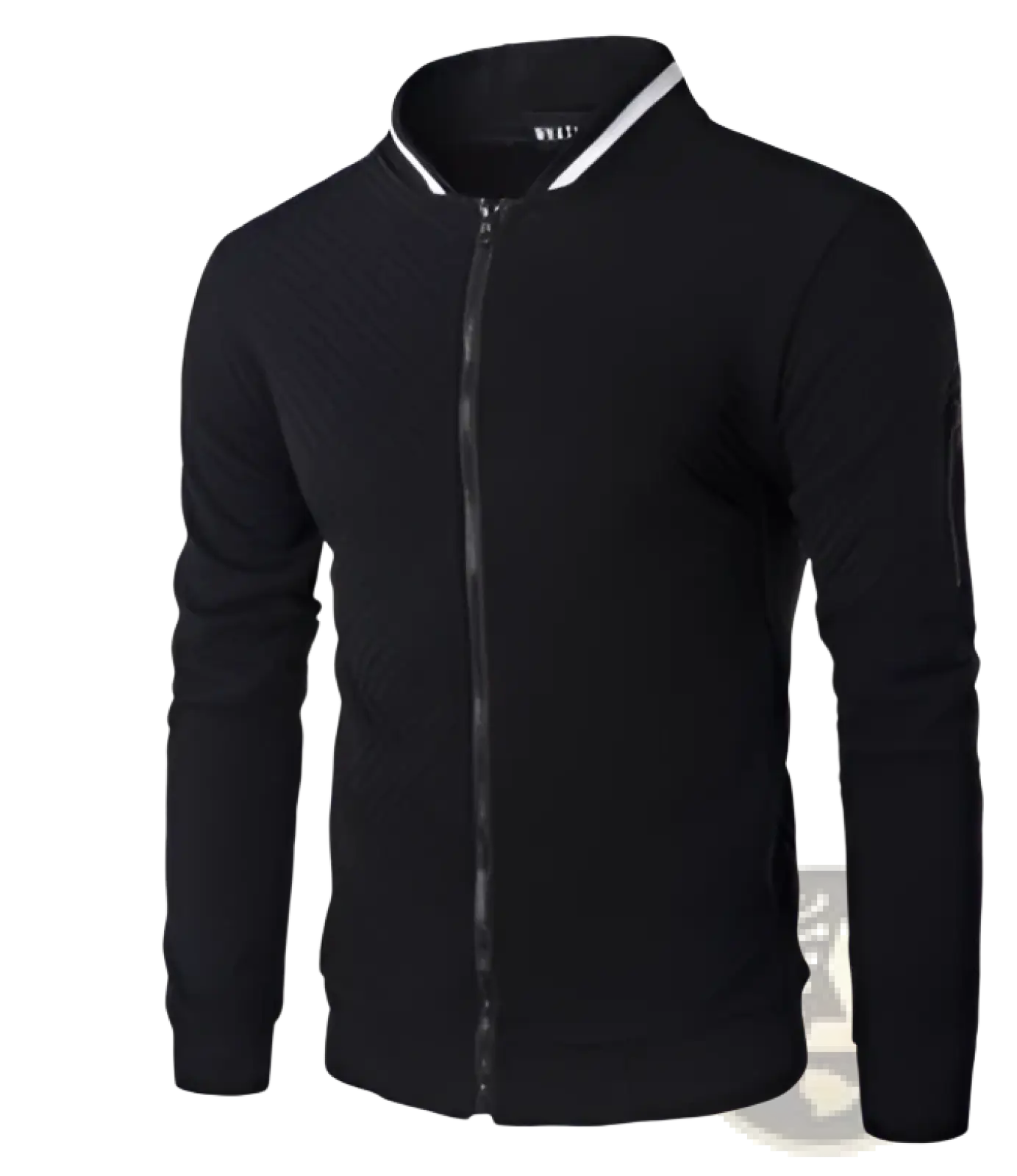 Men's Quilted Colorblock Bomber Jacket with Stand Collar
