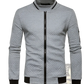 Men's Quilted Colorblock Bomber Jacket with Stand Collar