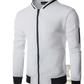 Men's Quilted Colorblock Bomber Jacket with Stand Collar