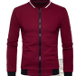 Men's Quilted Colorblock Bomber Jacket with Stand Collar