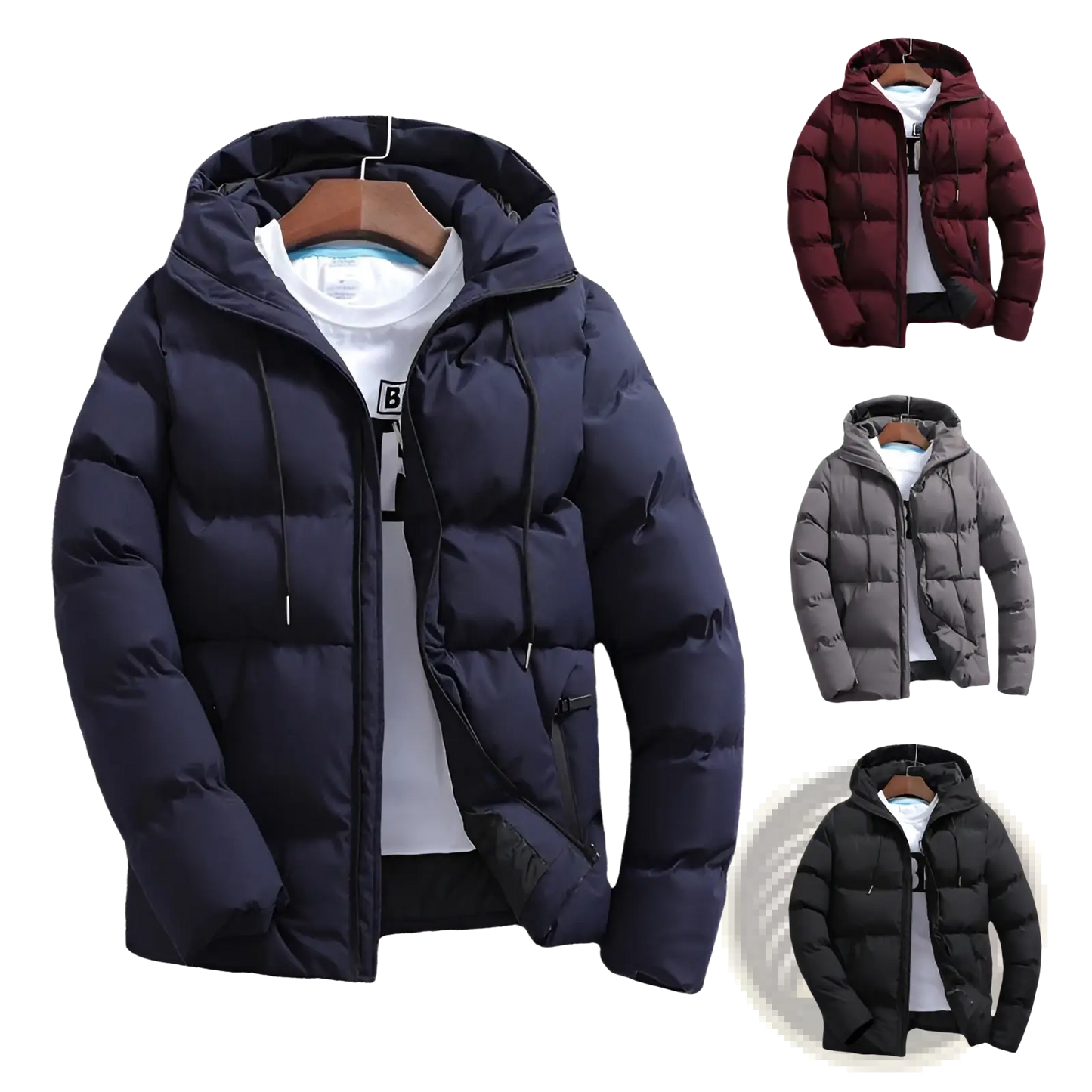 Men's Quilted Cotton Hooded Puffer Jacket