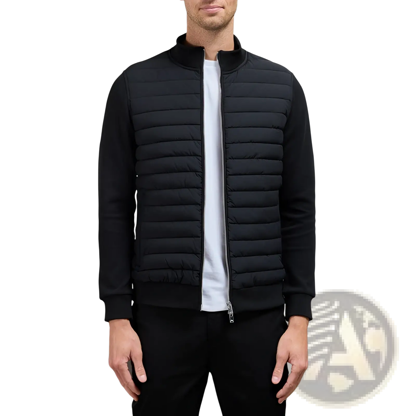 Men's Quilted Lightweight Bomber Jacket with Stand Collar