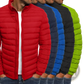 Men's Quilted Puffer Jacket with Stand Collar
