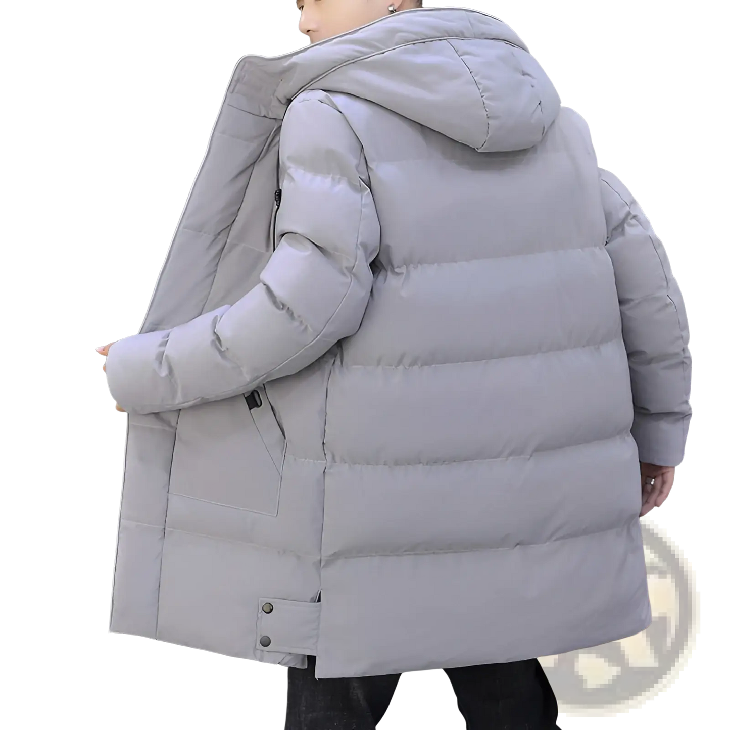 Men's Quilted Windproof Hooded Puffer Jacket