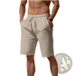 Men's Relaxed Cotton Linen Drawstring Beach Shorts