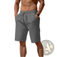 Men's Relaxed Cotton Linen Drawstring Beach Shorts