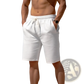 Men's Relaxed Cotton Linen Drawstring Beach Shorts