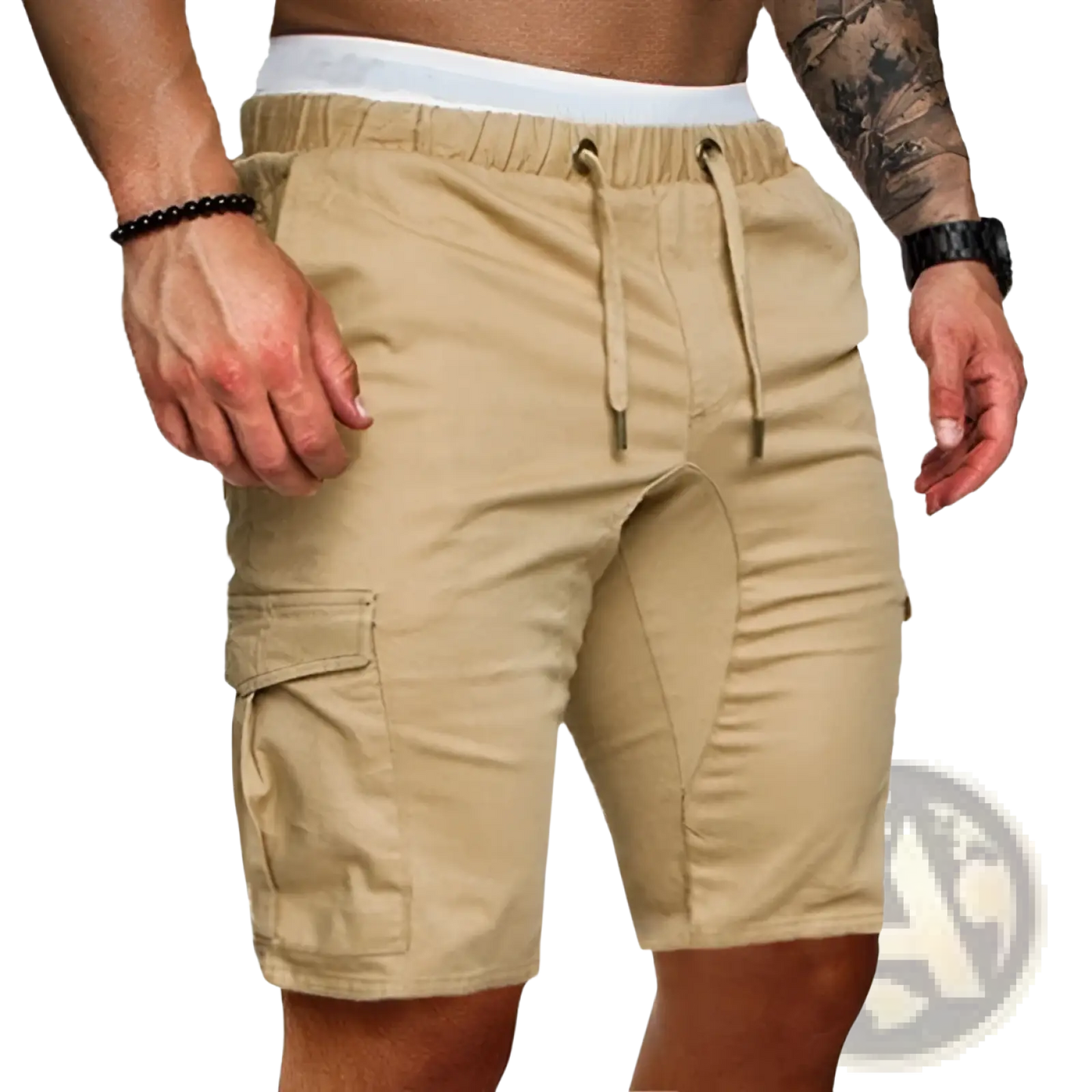 Men's Relaxed Drawstring Cotton Cargo Shorts