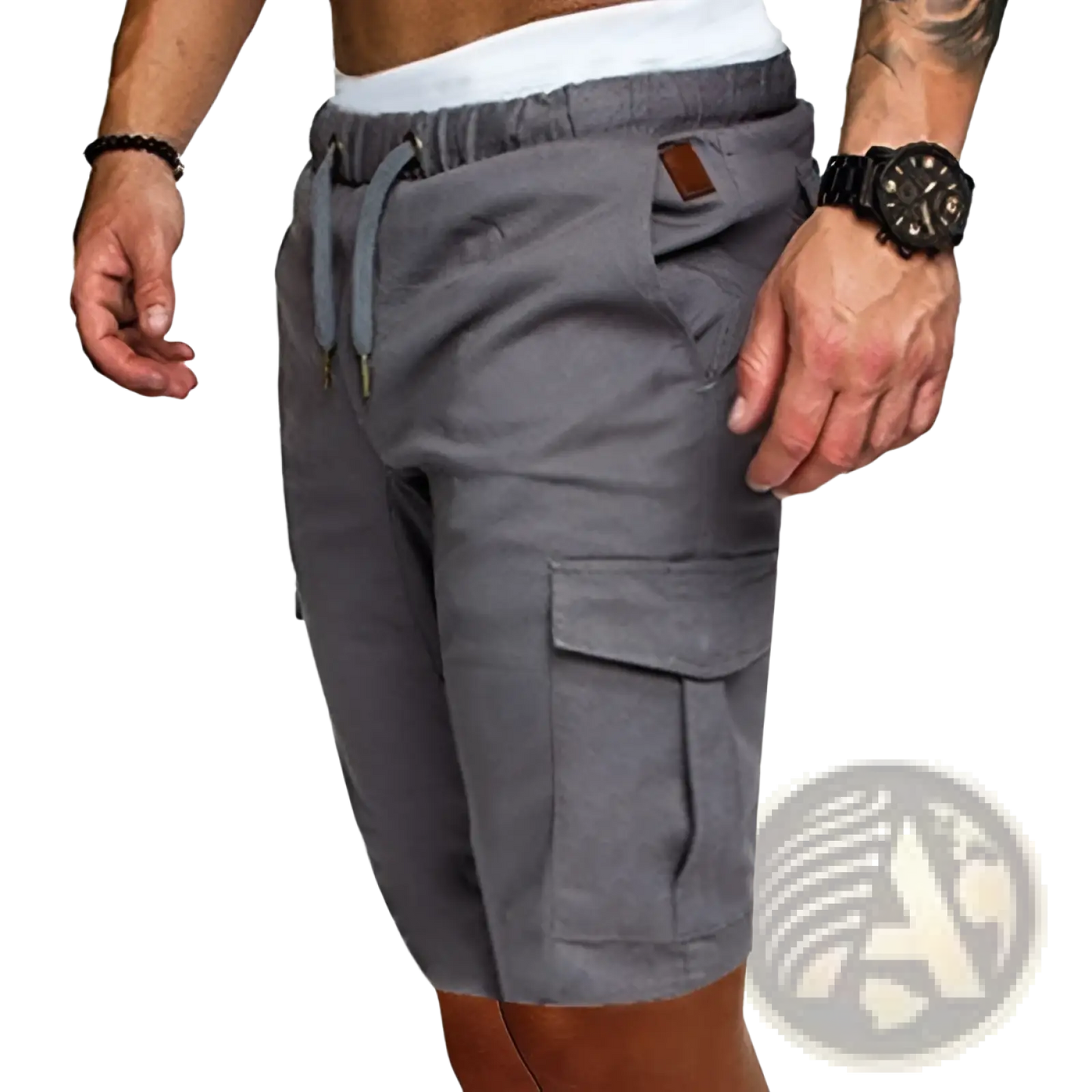 Men's Relaxed Drawstring Cotton Cargo Shorts