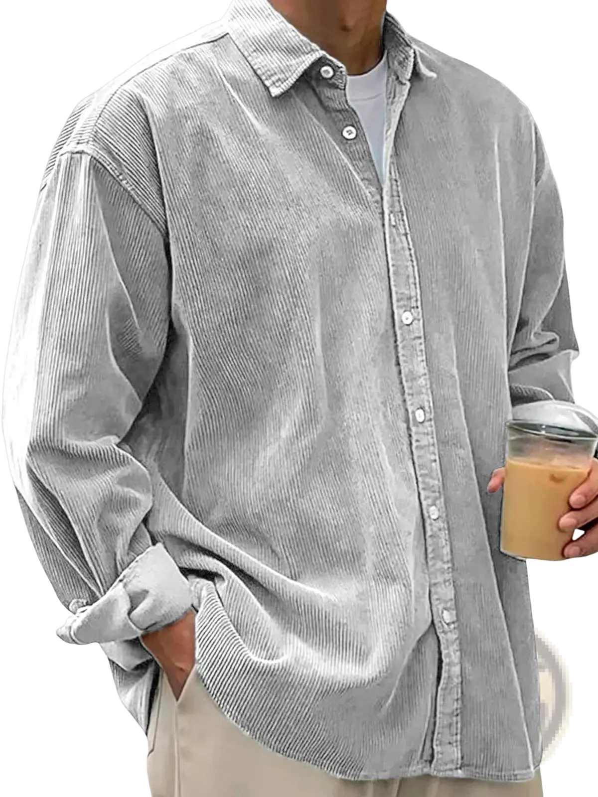 Men's Relaxed Fit Corduroy Shirt Jacket