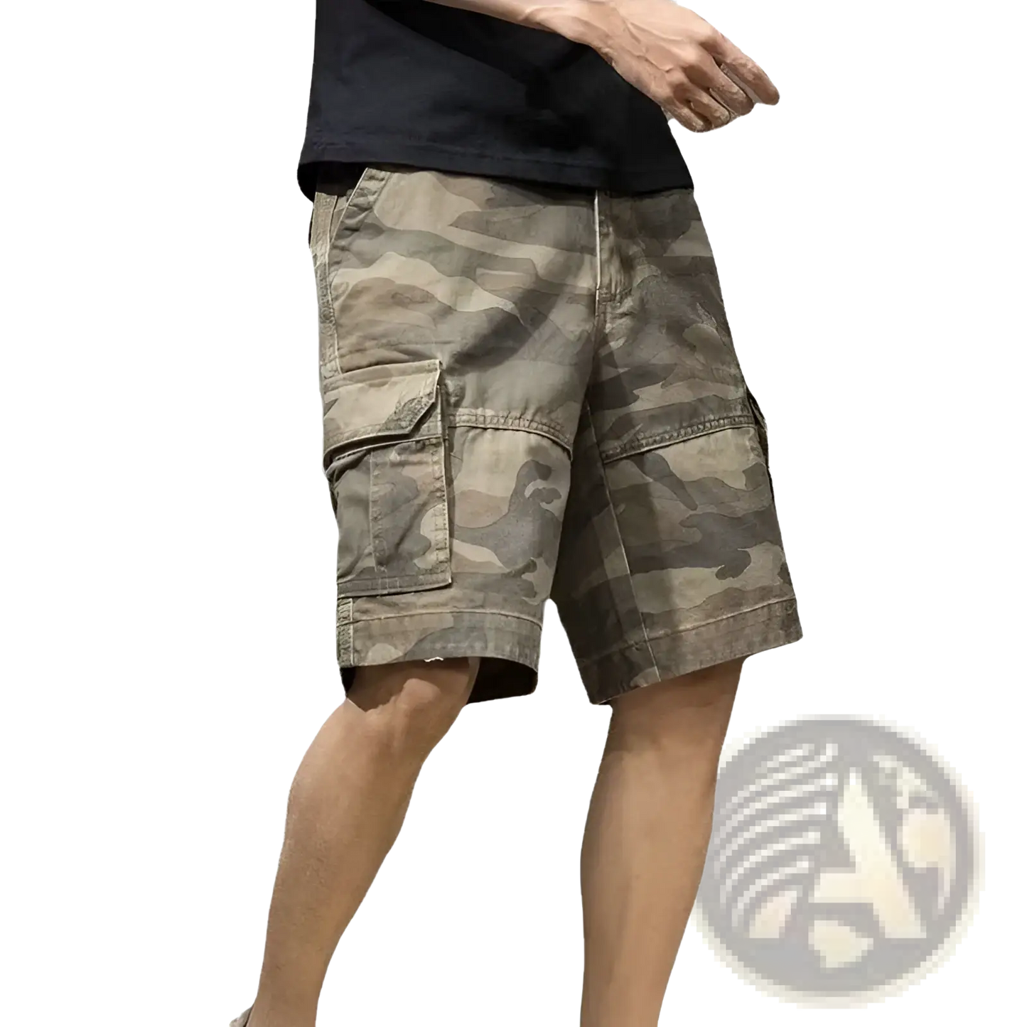 Men's Relaxed Fit Cotton Camouflage Cargo Shorts