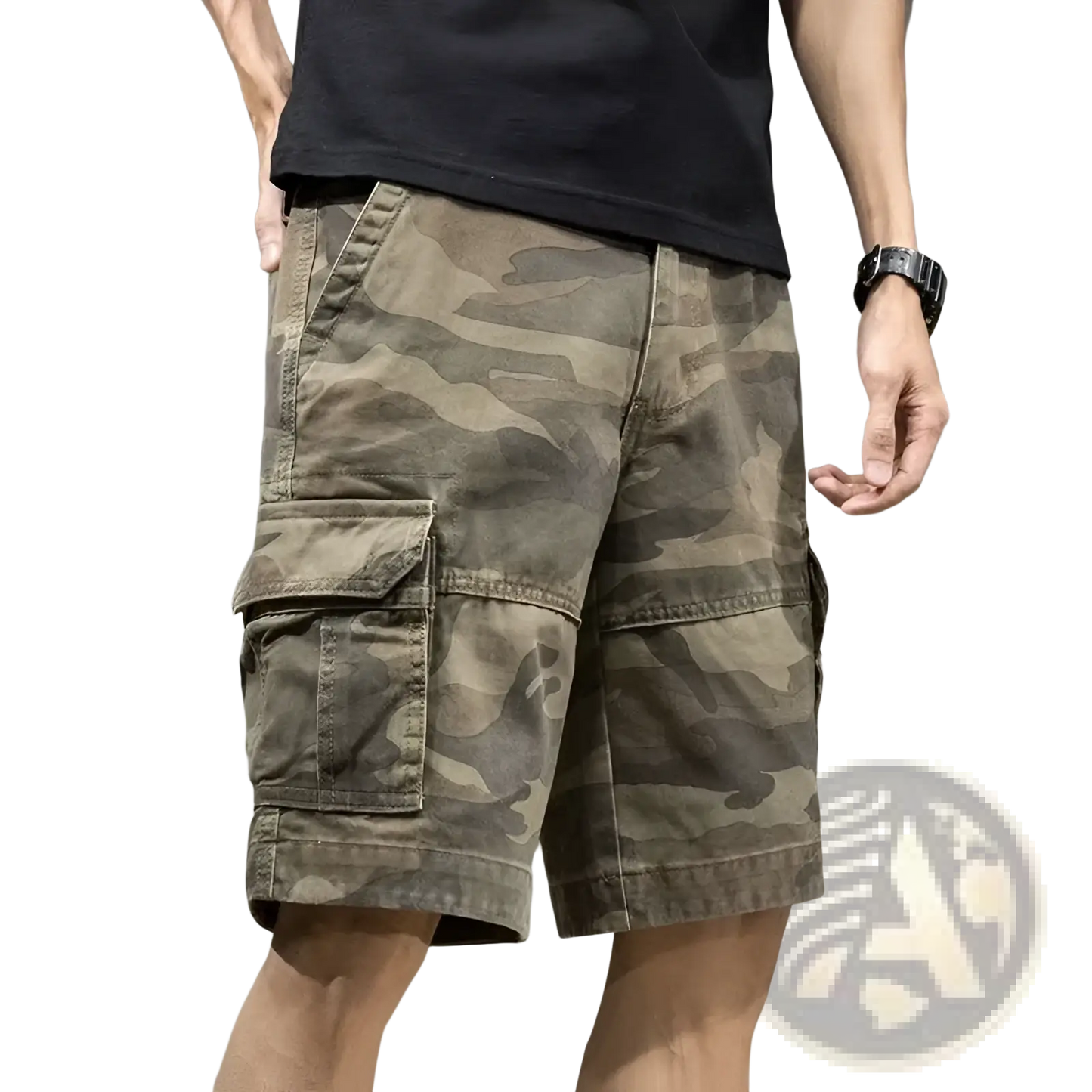 Men's Relaxed Fit Cotton Camouflage Cargo Shorts
