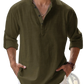 Men's Relaxed Fit Cotton Linen Long Sleeve Shirt