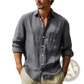 Men's Relaxed Fit Cotton Linen Long Sleeve Shirt