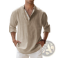 Men's Relaxed Fit Cotton Linen Long Sleeve Shirt