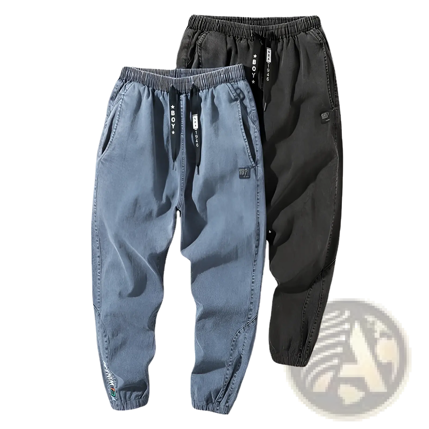 Men's Relaxed Fit Denim Joggers with Drawstring Waist