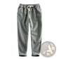 Men's Relaxed Fit Drawstring Linen Joggers