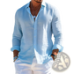 Men's Relaxed Fit Linen Button Down Shirt