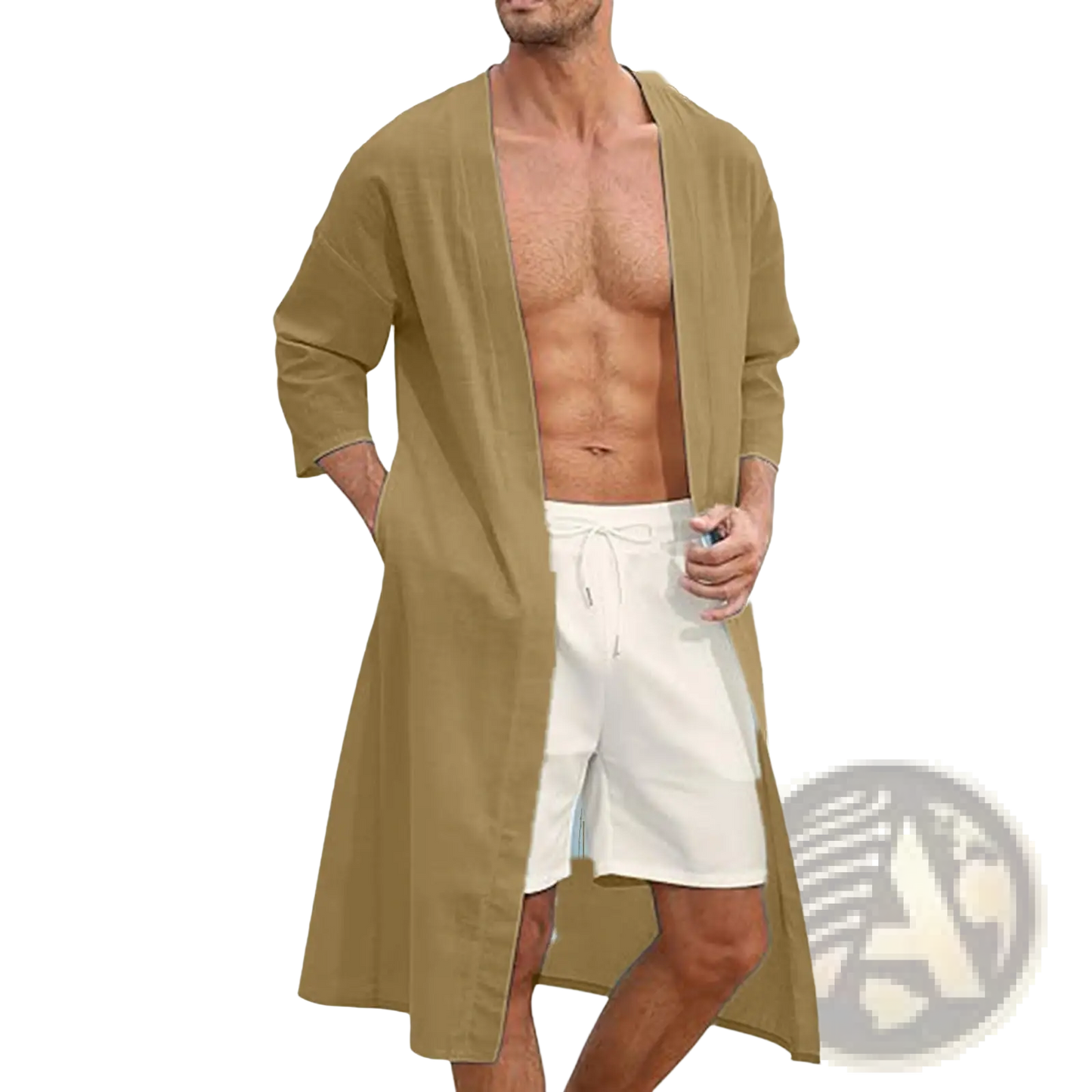 Men's Relaxed Fit Open Front Kimono Cardigan