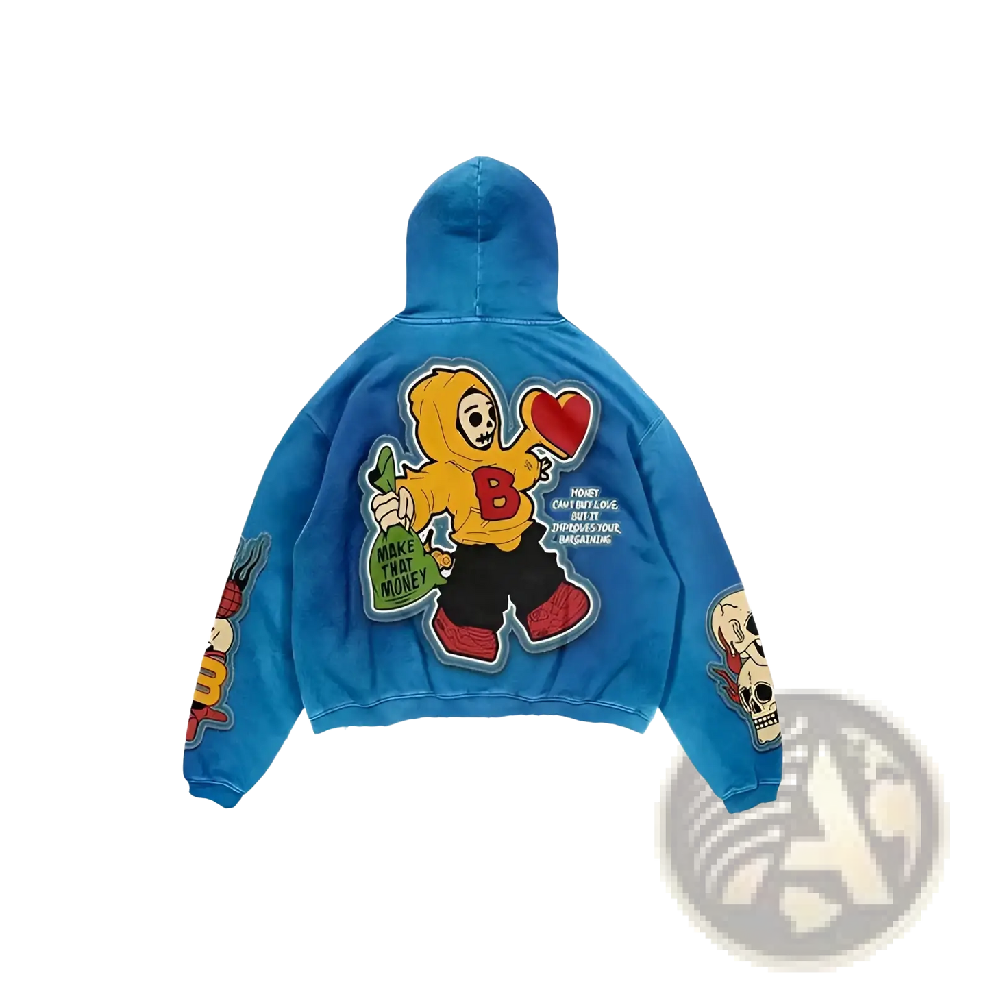 Men's Retro 3d Graphic Print Oversized Streetwear Hoodie