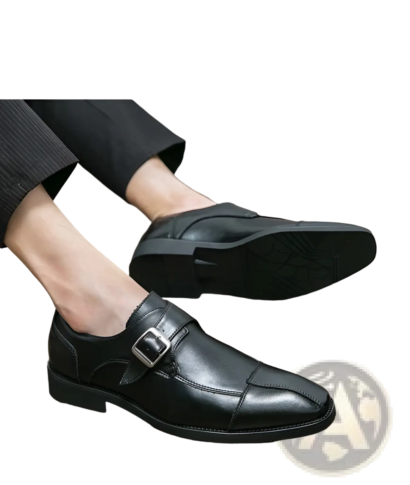 Men's Retro British Style Buckle Microfiber Leather Shoes
