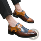 Men's Retro British Style Buckle Microfiber Leather Shoes