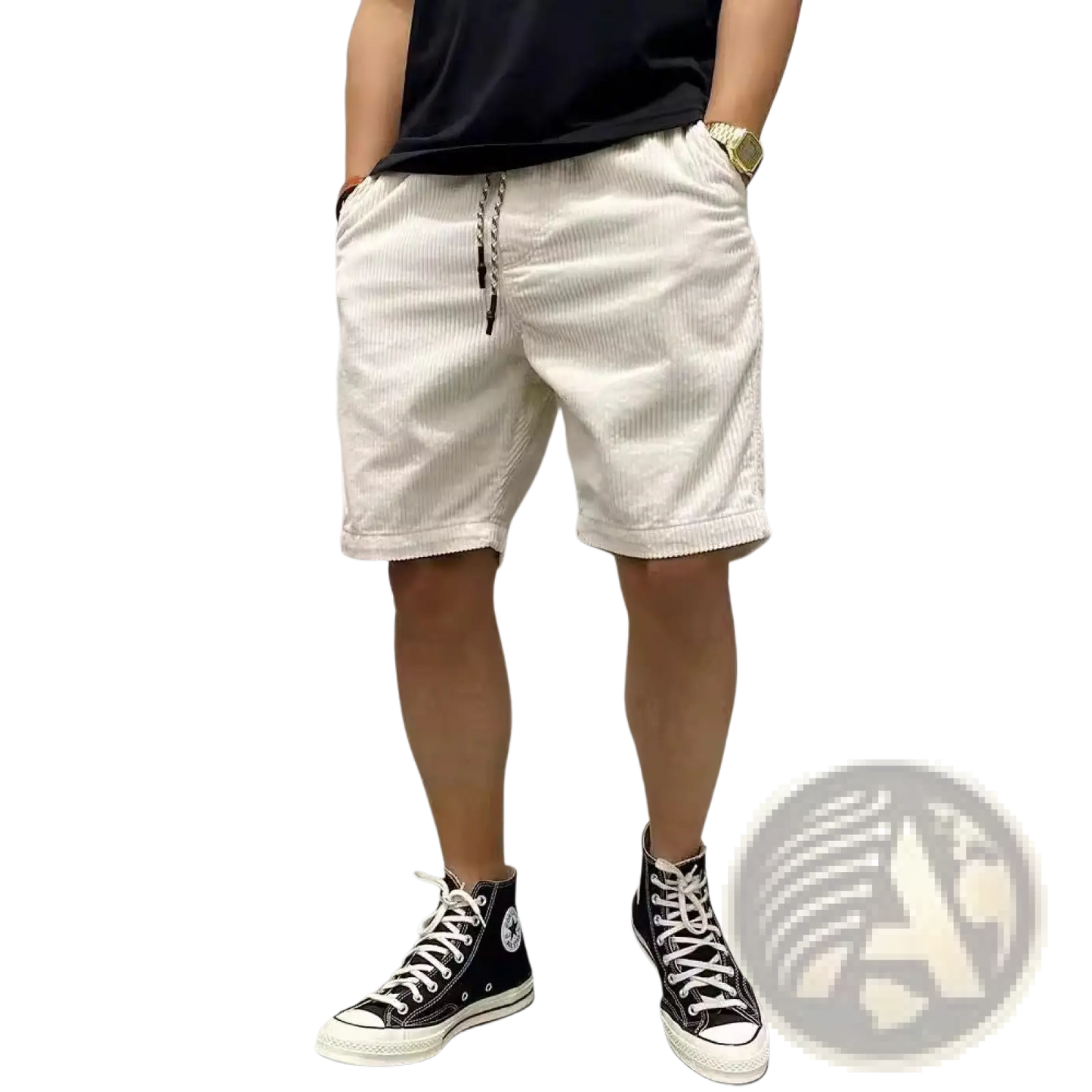 Men's Retro Corduroy Summer Workwear Drawstring Shorts