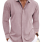 Men's Retro Cotton Linen Blend Long Sleeve Button Up Shirt