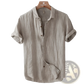Men's Retro Distressed Linen Short Sleeve Shirt