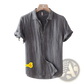 Men's Retro Distressed Linen Short Sleeve Shirt