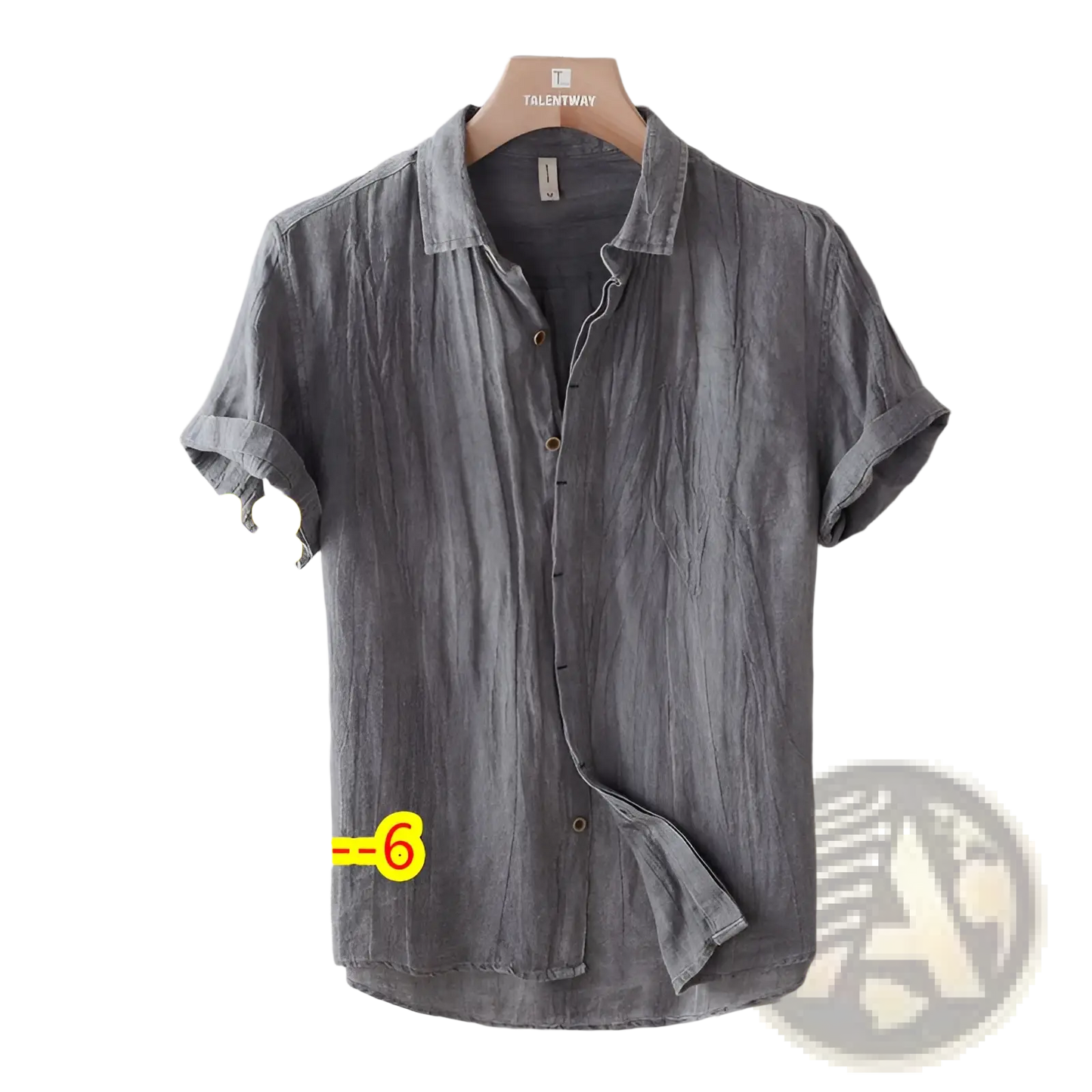 Men's Retro Distressed Linen Short Sleeve Shirt