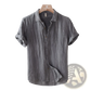 Men's Retro Distressed Linen Short Sleeve Shirt