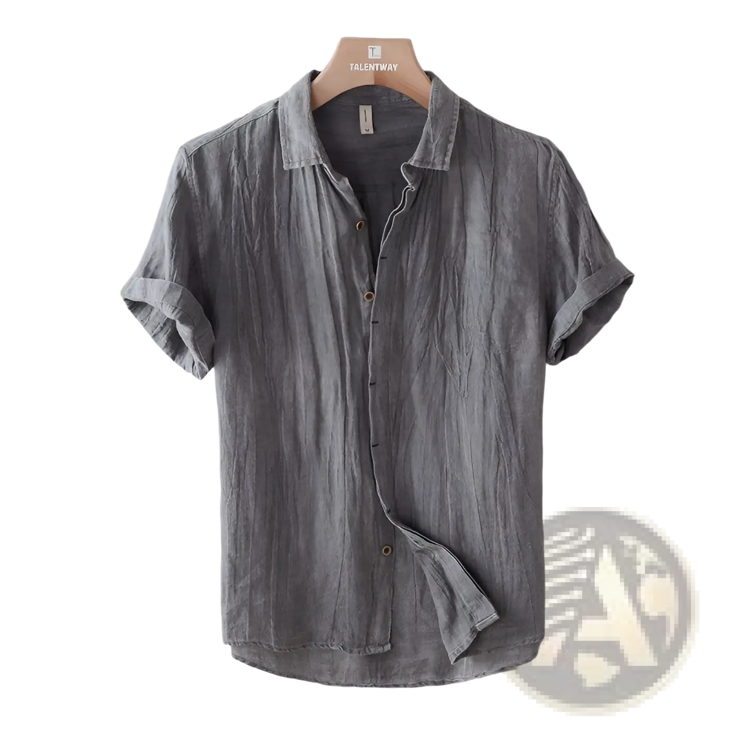Men's Retro Distressed Linen Short Sleeve Shirt