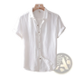 Men's Retro Distressed Linen Short Sleeve Shirt