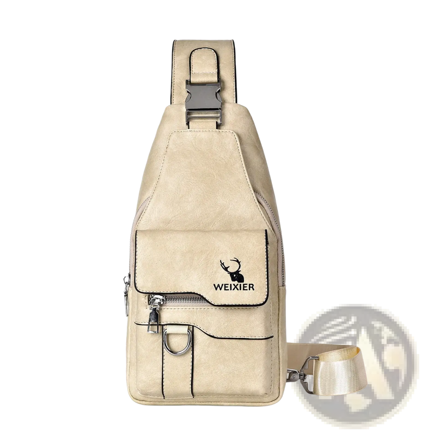 Men's Retro Waterproof Faux Leather Crossbody Chest Bag