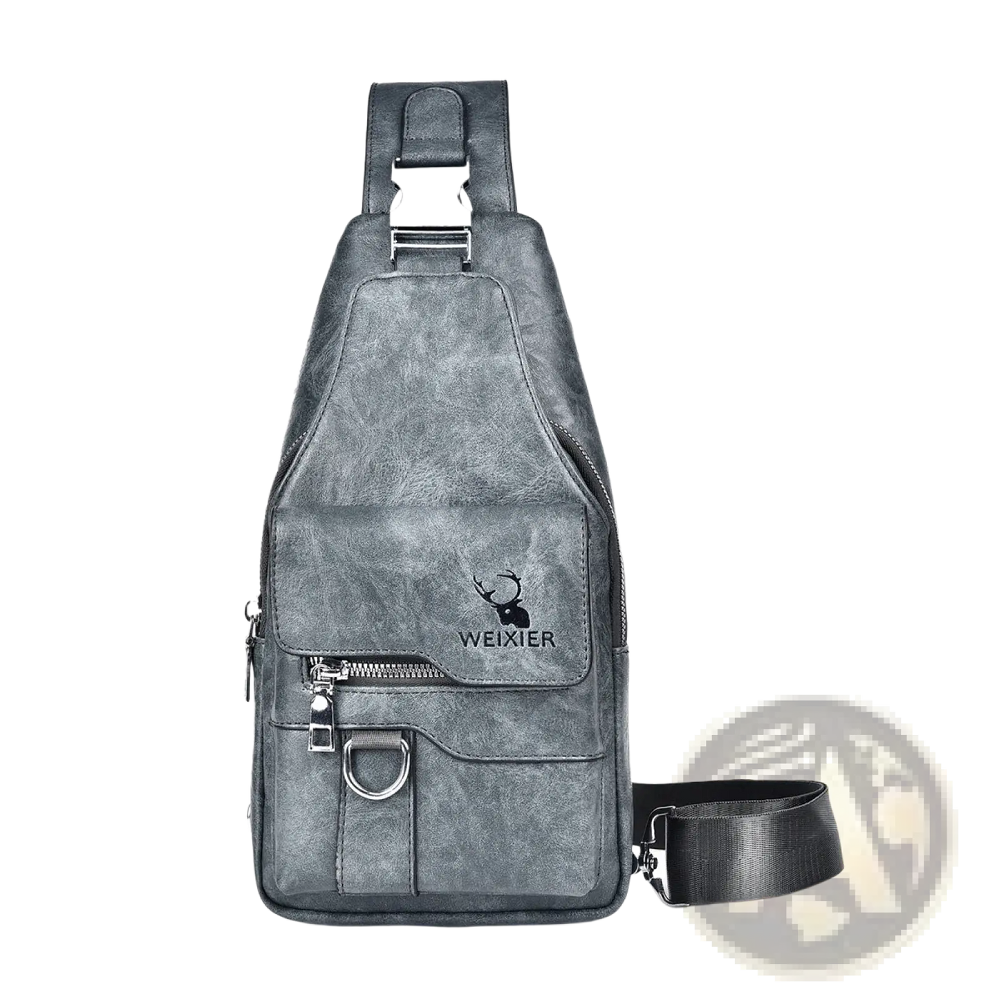 Men's Retro Waterproof Faux Leather Crossbody Chest Bag
