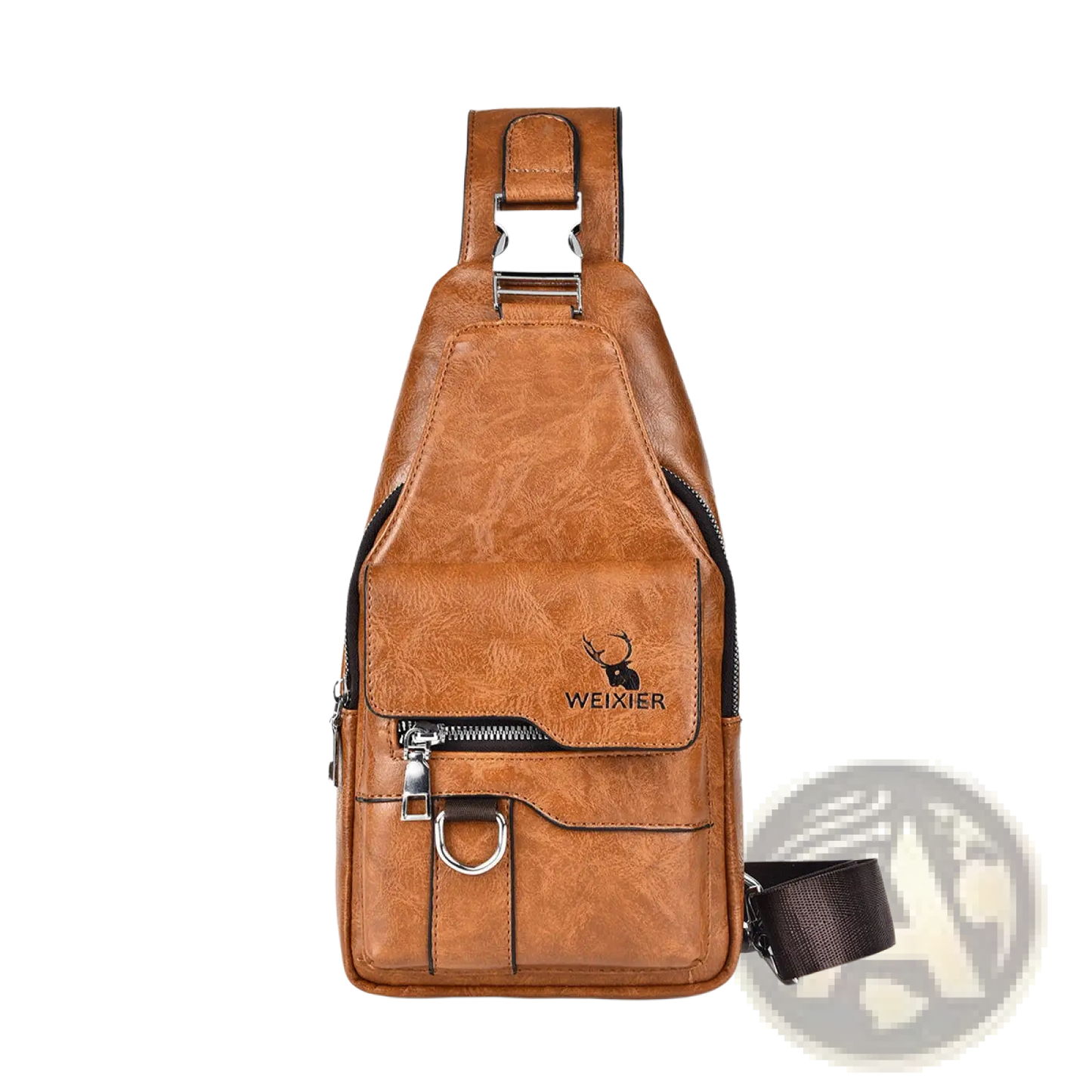 Men's Retro Waterproof Faux Leather Crossbody Chest Bag