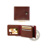 Men's Rfid Blocking Brown Pu Leather Bifold Wallet with Snap