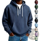 Men's Ribbed Corduroy Half Zip Pullover Hoodie