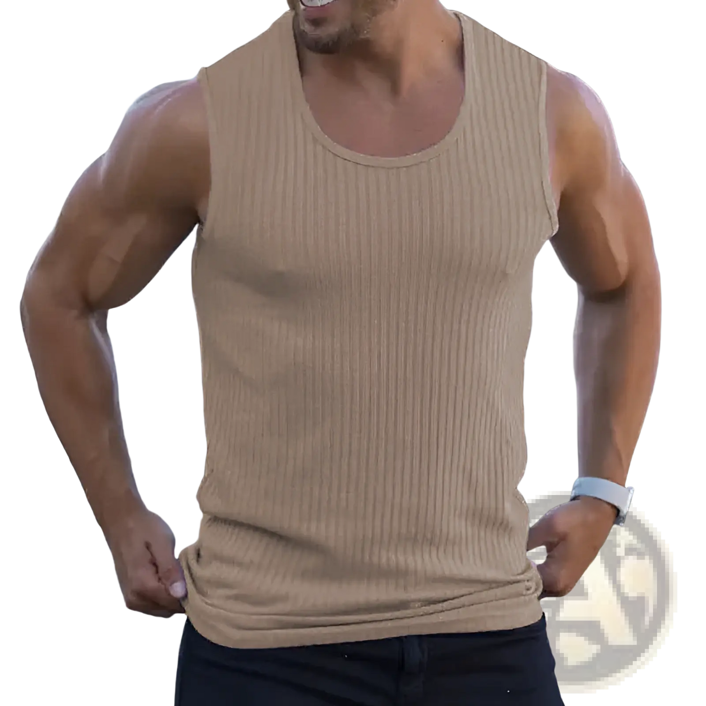 Men's Ribbed Cotton Slim Fit Knit Tank Top