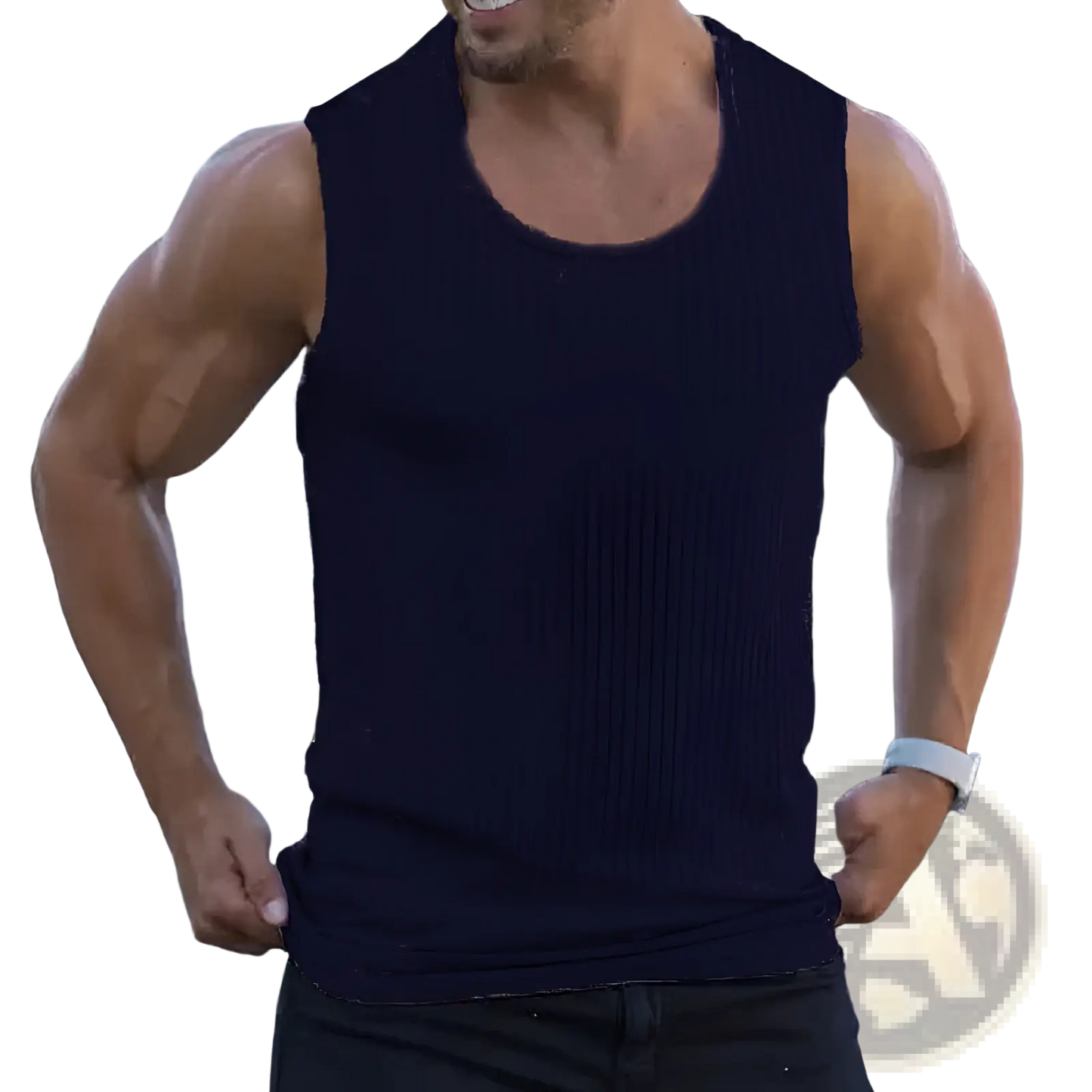 Men's Ribbed Cotton Slim Fit Knit Tank Top