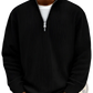 Men's Ribbed Knit Half Zip Corduroy Polo Sweatshirt