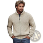 Men's Ribbed Knit High Collar Zip Up Sweater