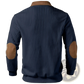 Men's Ribbed Patchwork Half Zip Knit Sweater