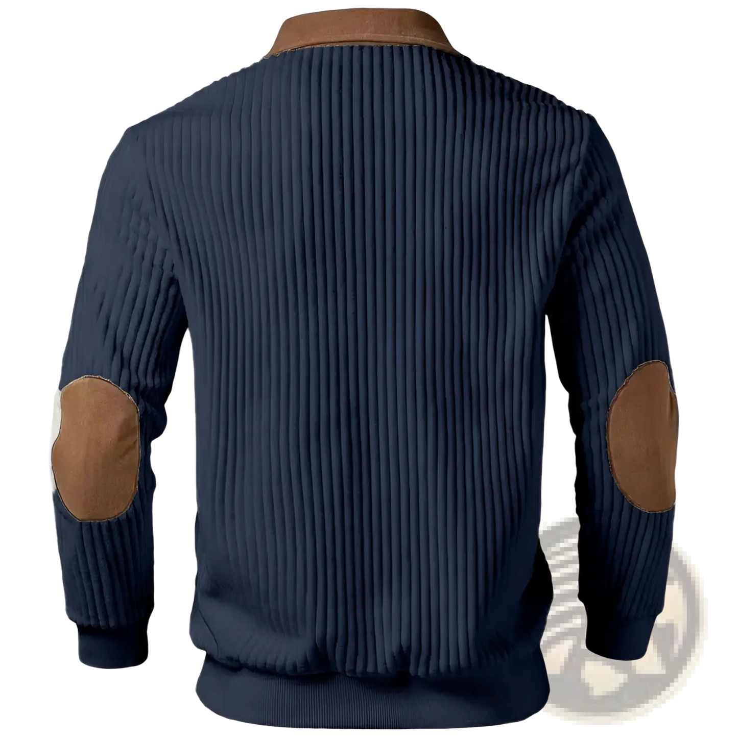 Men's Ribbed Patchwork Half Zip Knit Sweater