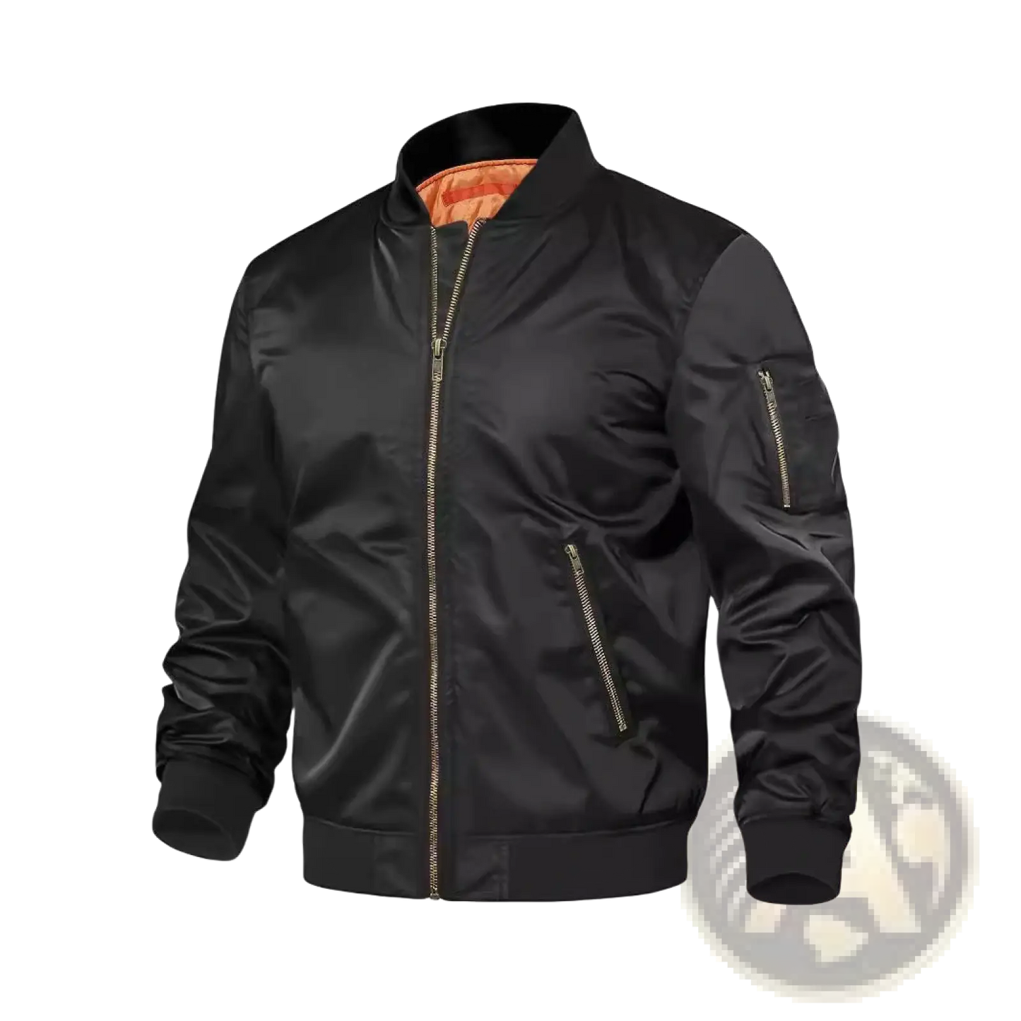 Men's Satin Bomber Jacket with Contrast Lining
