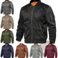 Men's Satin Bomber Jacket with Contrast Lining