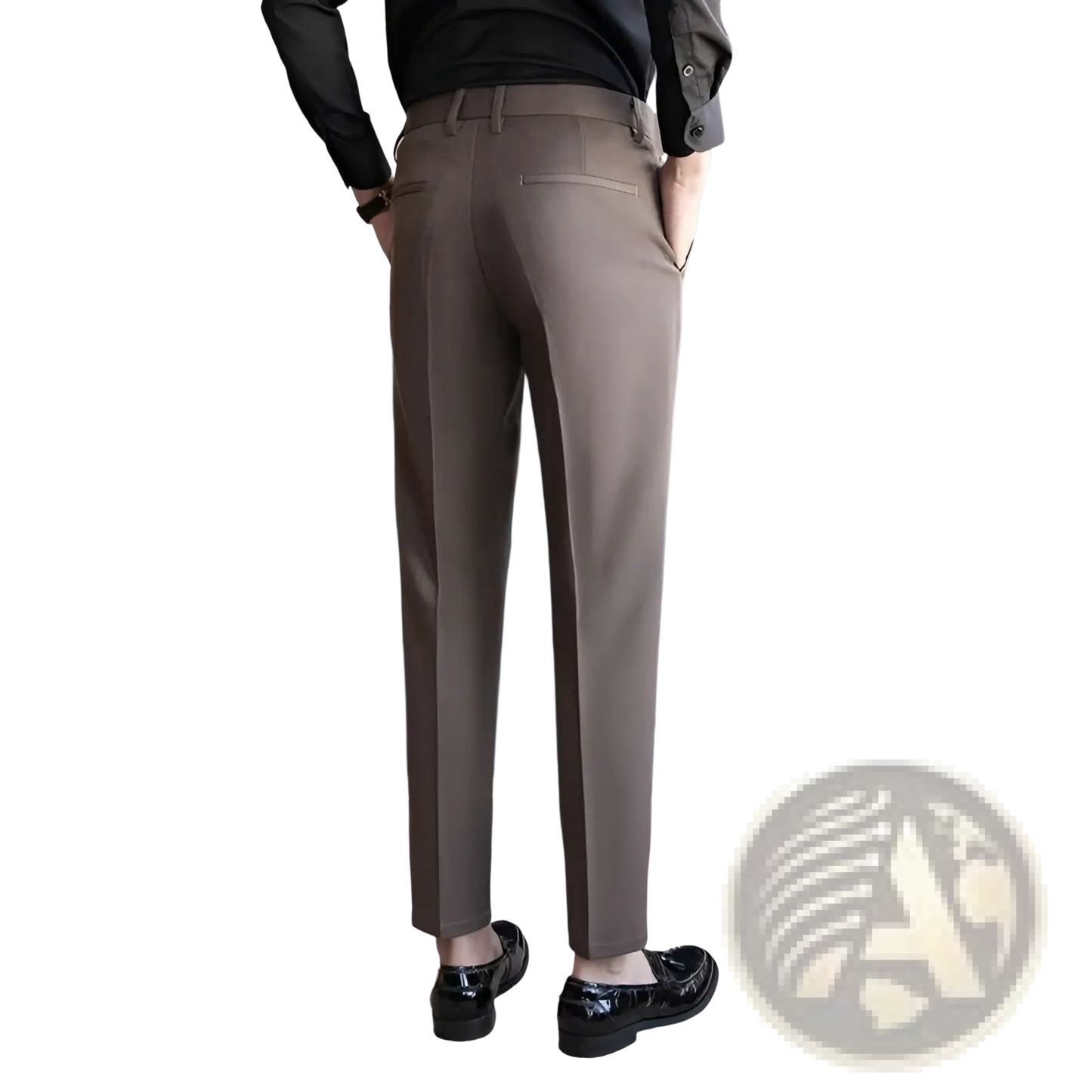 Men's Slim Fit British Style Tailored Straight Leg Trousers
