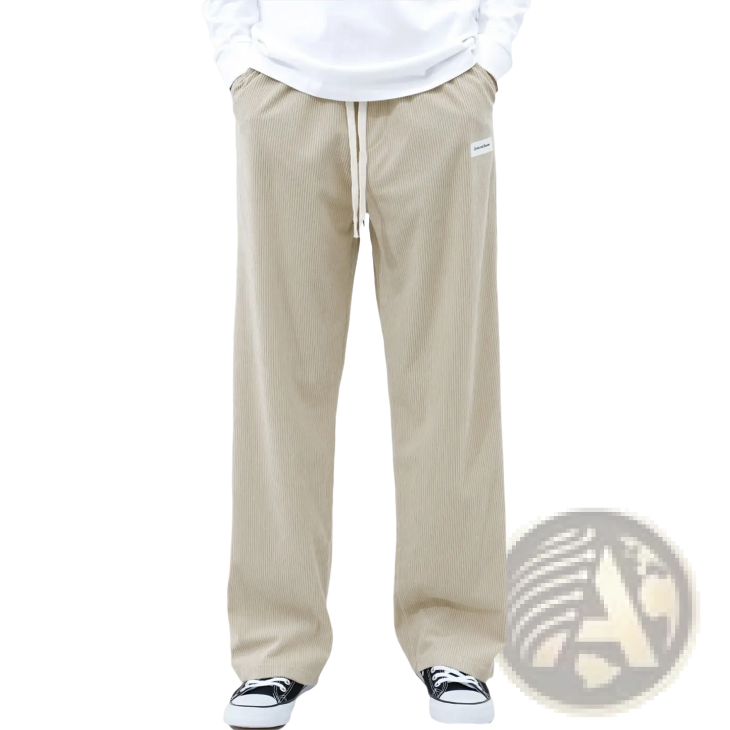 Men's Slim Fit Corduroy Sporty Drawstring Casual Pants