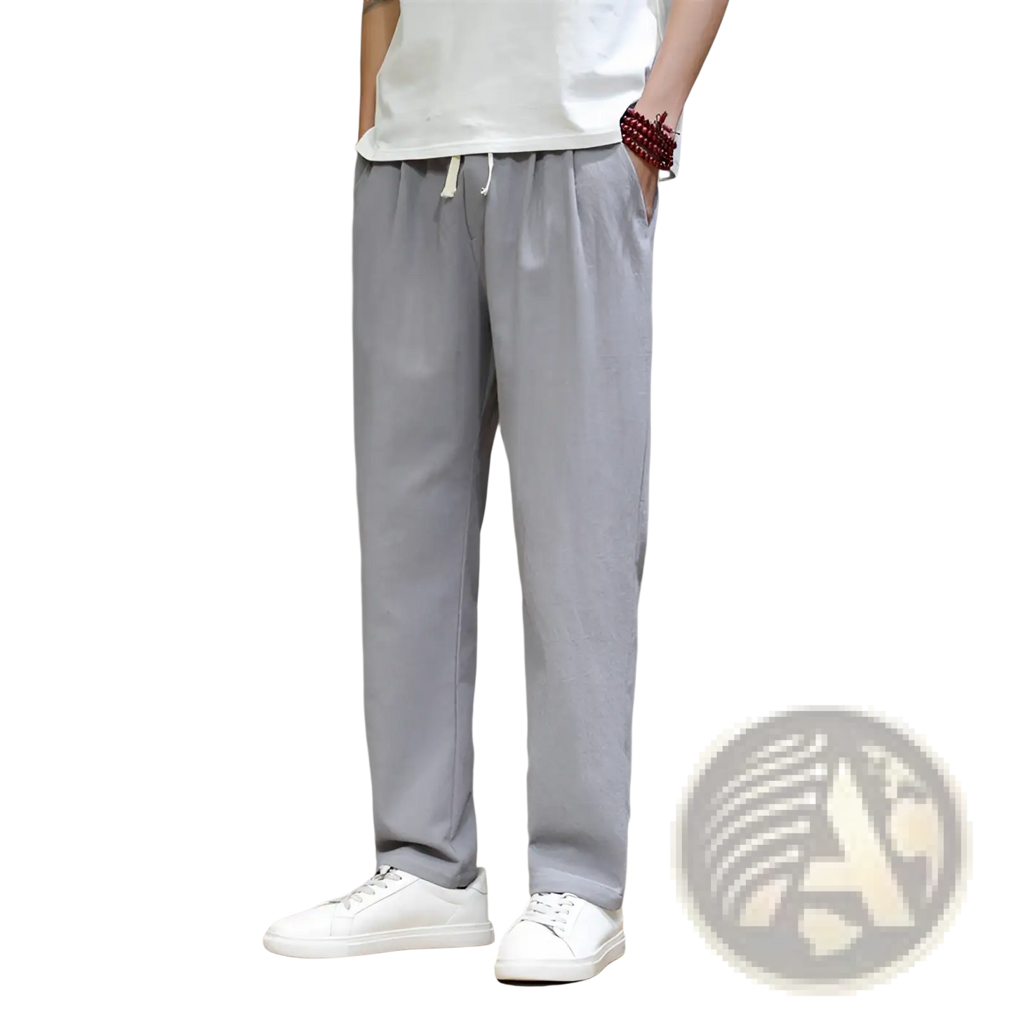 Men's Slim Fit Cotton Linen Tapered Joggers